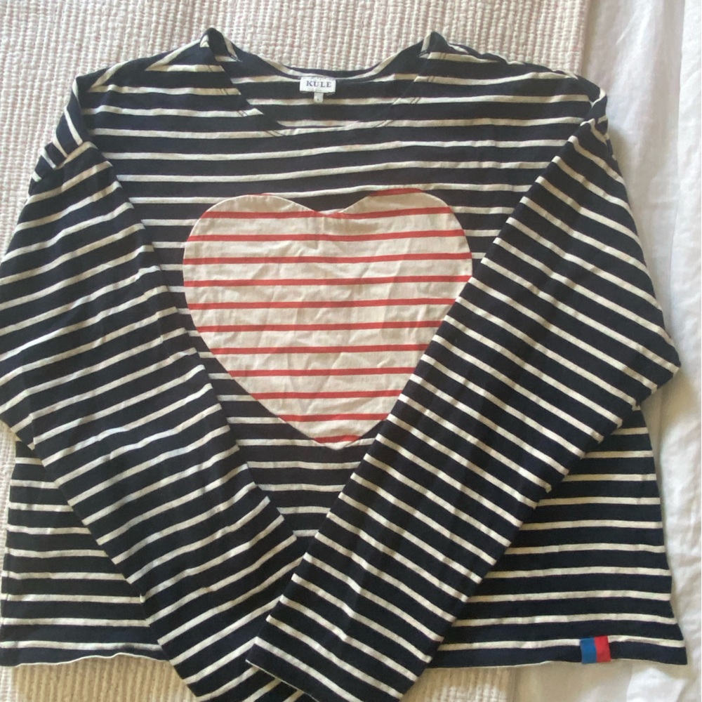 KULE The Piecework Heart Crop Tee L